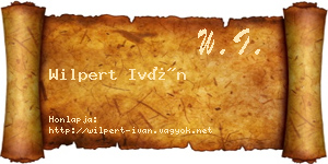 Wilpert Iván névjegykártya