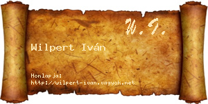 Wilpert Iván névjegykártya